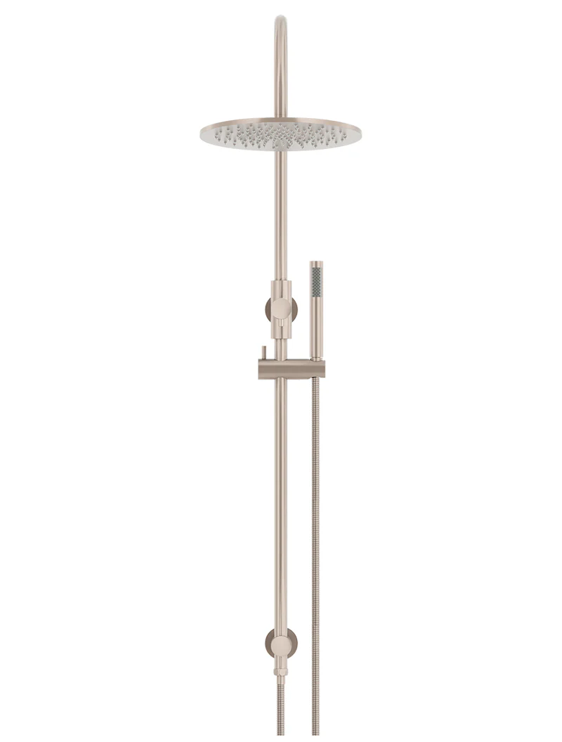 Meir 300mm Round Overhead Shower Set, Single Function Hand Shower, Champagne