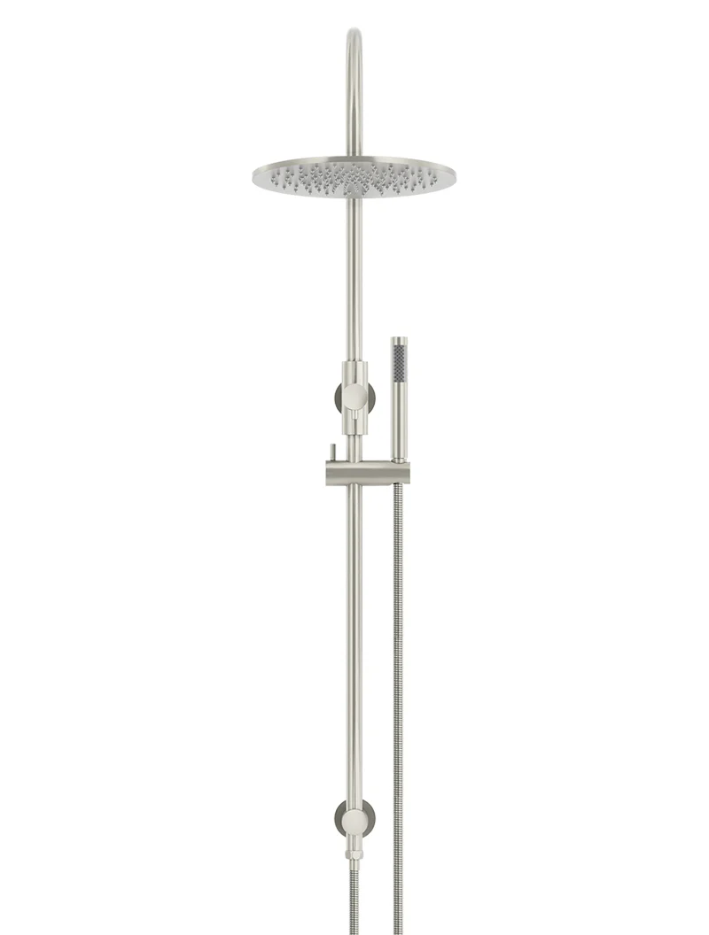 Meir 300mm Round Overhead Shower Set, Single Function Hand Shower, Brushed Nickel