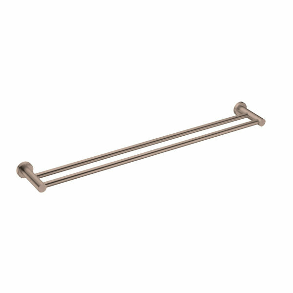 Nero Mecca Double Towel Rail 800mm, Brushed Bronze