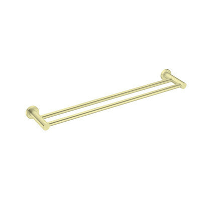Nero Mecca Double Towel Rail 800mm, Brushed Gold