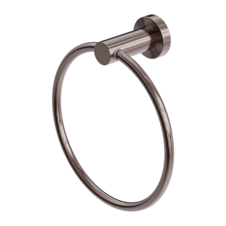 Nero Mecca Hand Towel Ring, Brushed Bronze