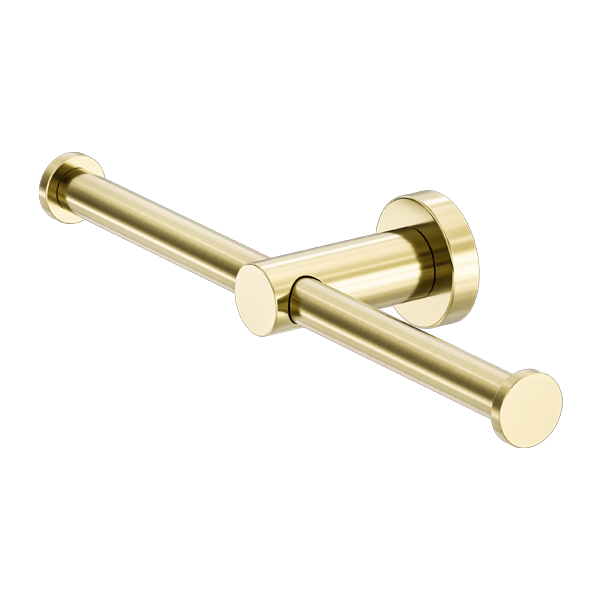 Nero Mecca Double Toilet Roll Holder, Brushed Gold