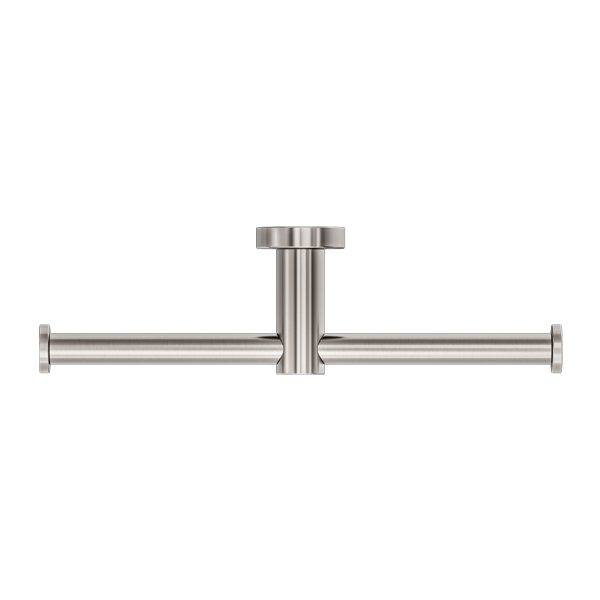 Nero Mecca Double Toilet Roll Holder, Brushed Nickel