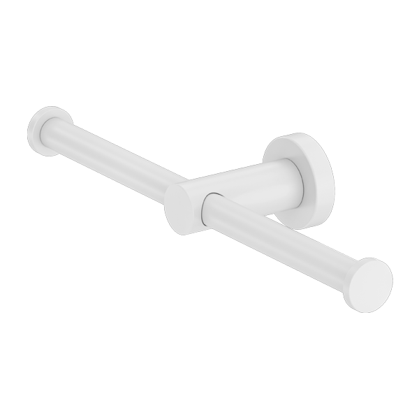 Nero Mecca Double Toilet Roll Holder, Matte White