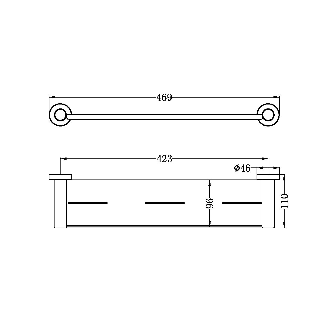 Nero Mecca Shower Shelf, Brushed Nickel