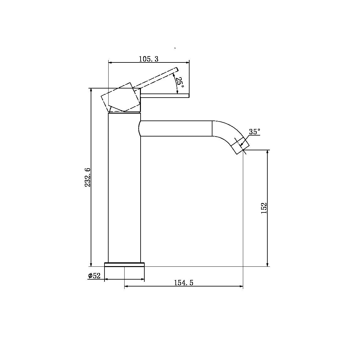 Nero Mecca Middle Tall Basin Mixer, Matte White