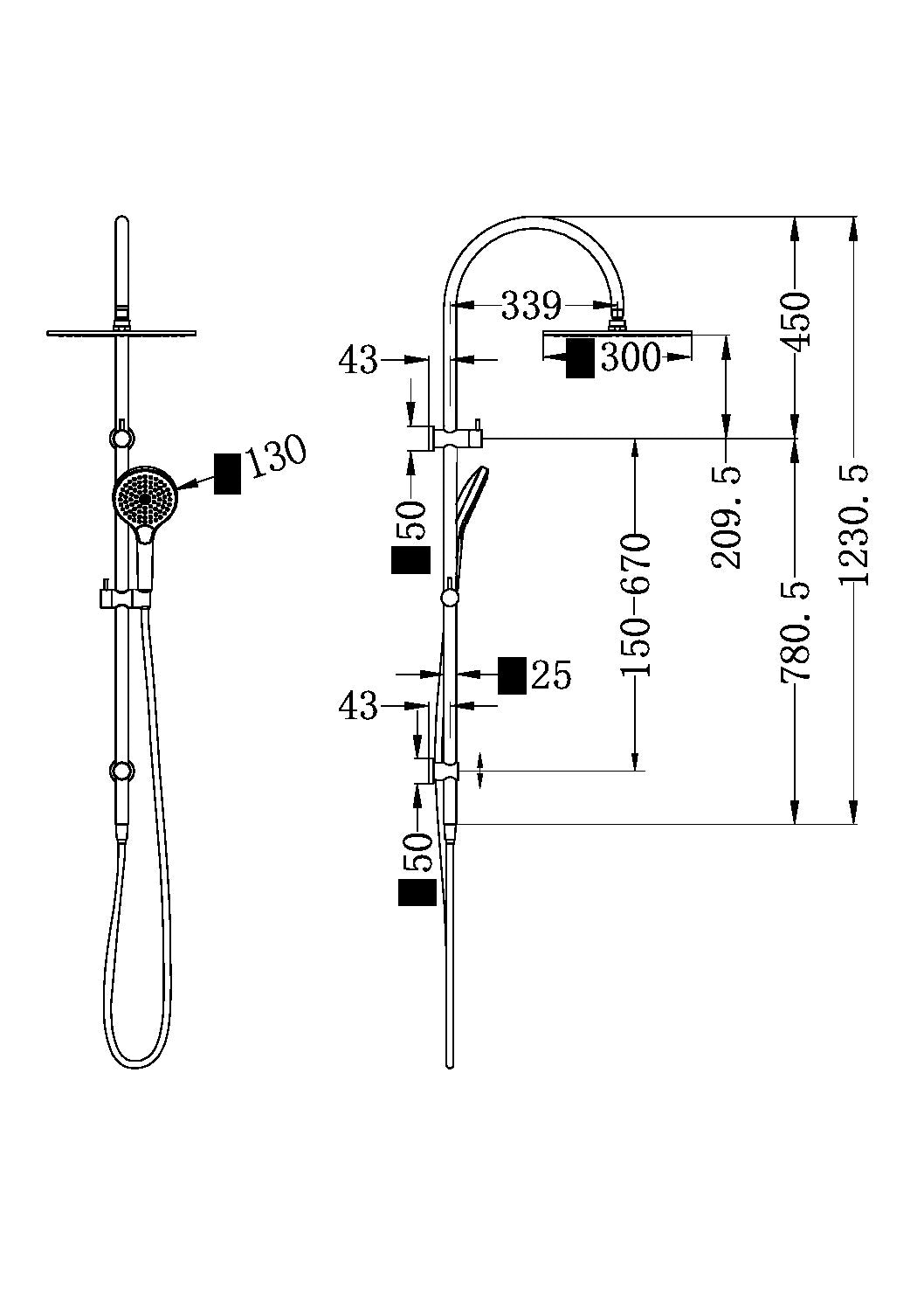 Nero Mecca Twin Shower With Air Shower II, Matte White