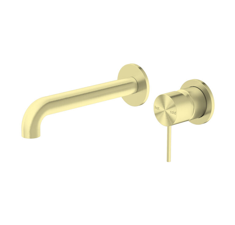Nero Mecca Wall Basin/Bath Mixer Separate Back Plate 260mm, Brushed Gold