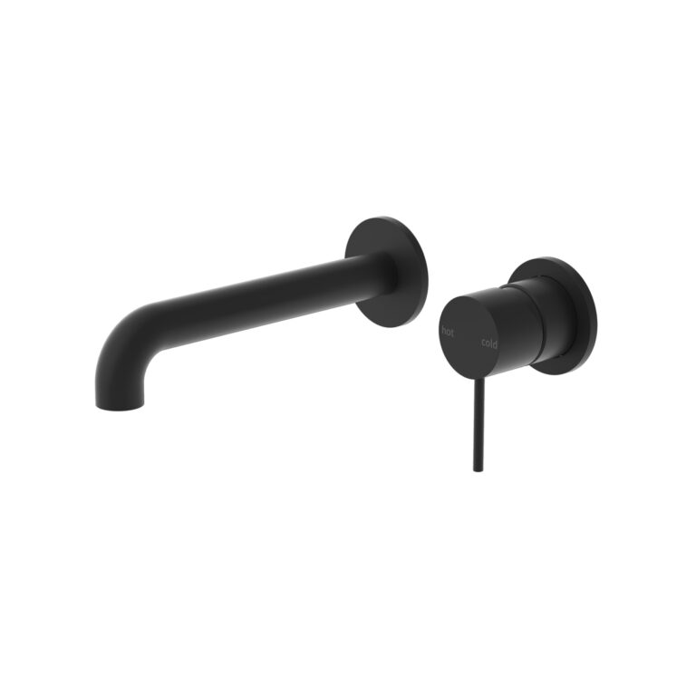 Nero Mecca Wall Basin/Bath Mixer Separete Back Plate 160mm, Matte Black