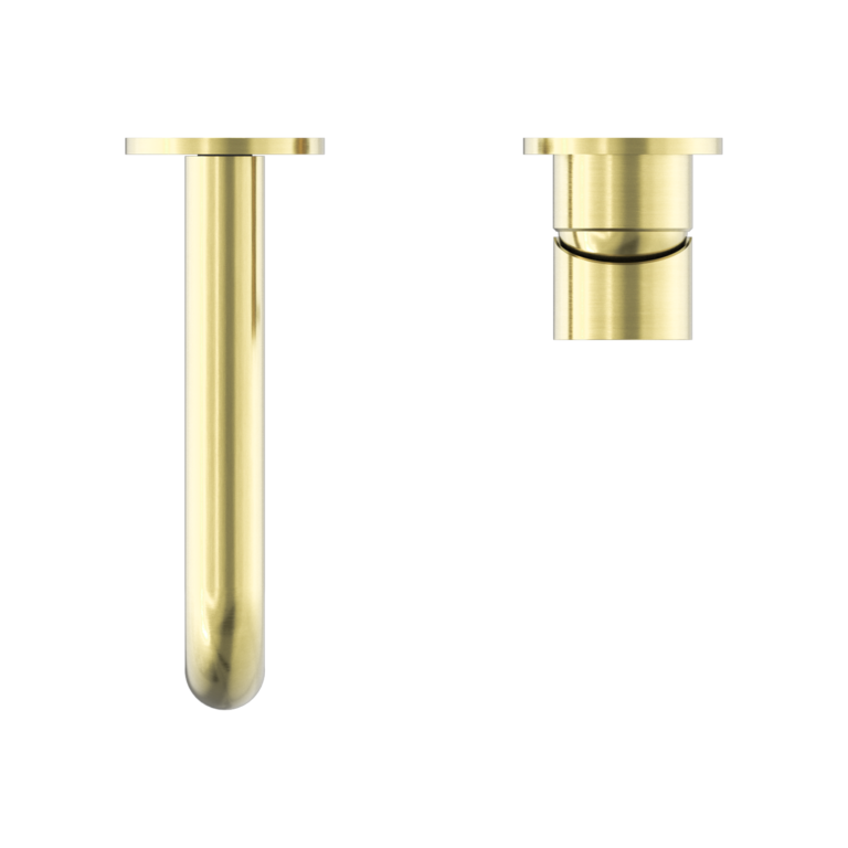 Nero Mecca Wall Basin/Bath Mixer Separate Back Plate 120mm, Brushed Gold