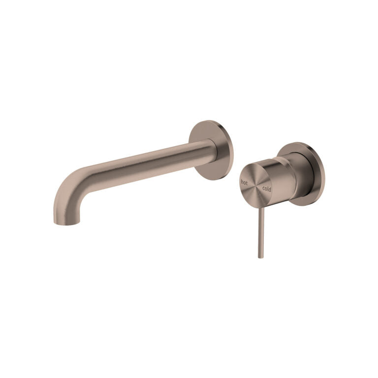 Nero Mecca Wall Basin/Bath Mixer Separete Back Plate 230mm, Brushed Bronze