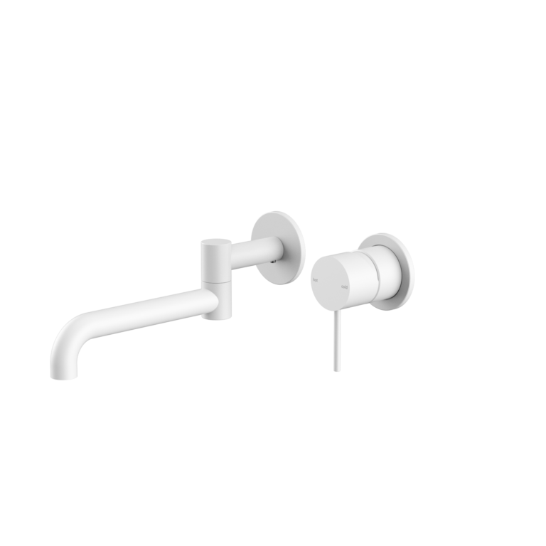 Nero Mecca Wall Basin/Bath Mixer Swivel Spout 225mm, Matte White