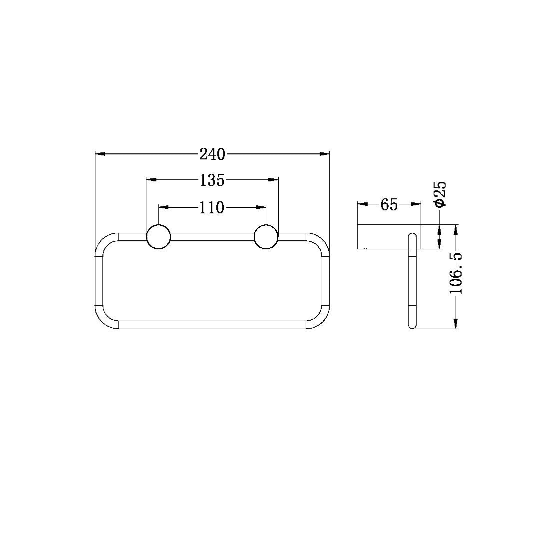 Nero New Mecca Towel Ring, Gunmetal