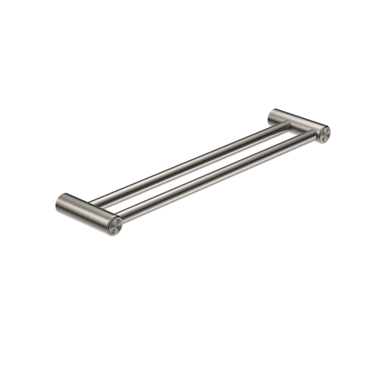 Nero Mecca Care 25mm Grab Double Towel Rail 900mm, Brushed Nickel