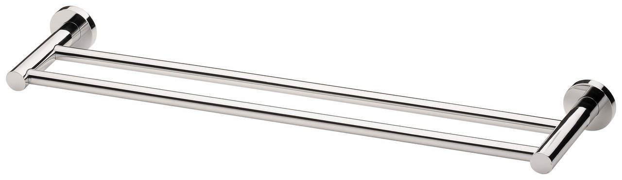 Phoenix Radii Double Towel Rail 800mm Round Plate, Chrome