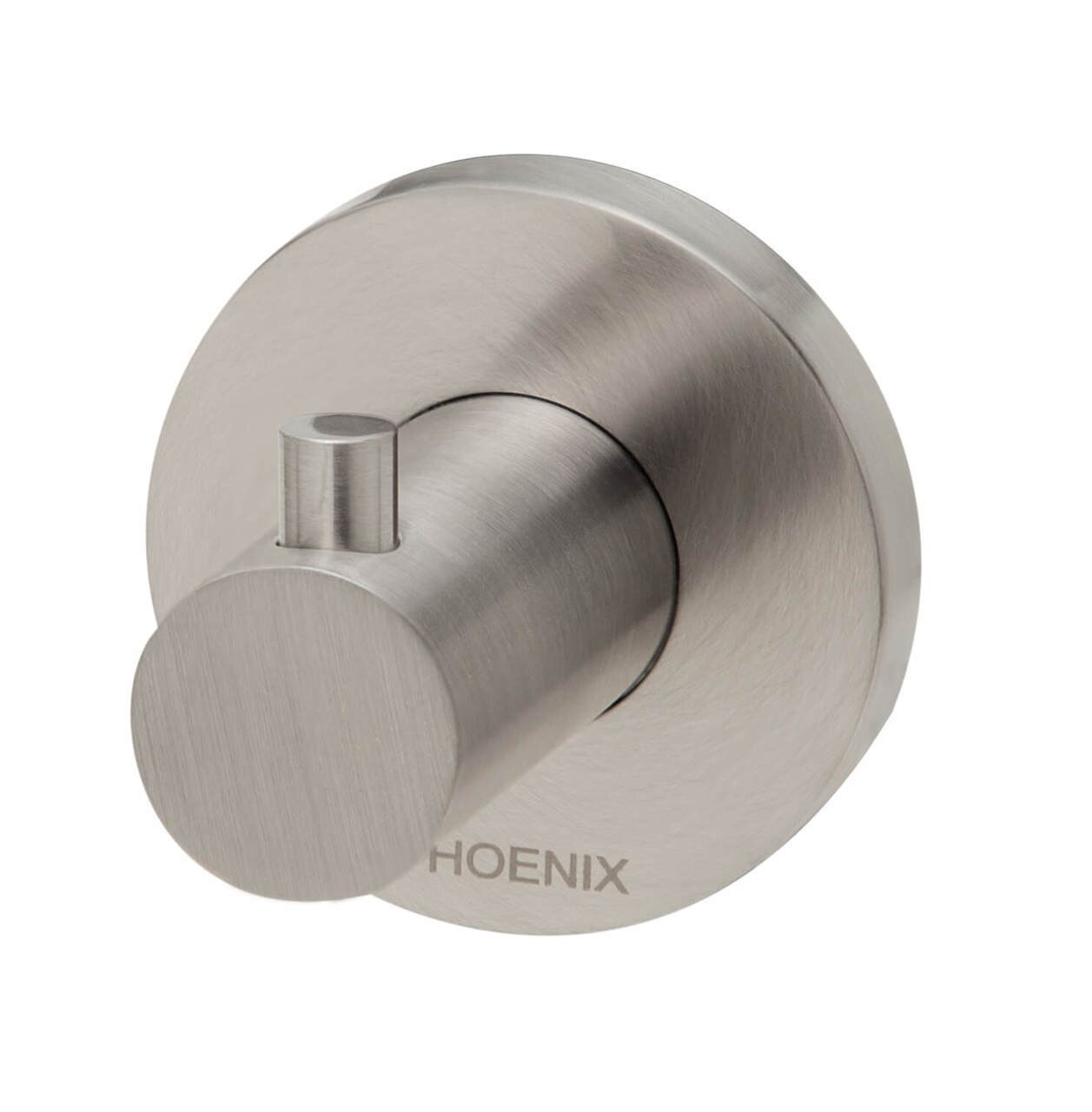 Phoenix Radii Robe Hook Round Plate, Brushed Nickel