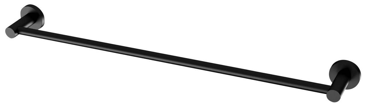 Phoenix Radii Single Towel Rail 800mm Round Plate, Matte Black