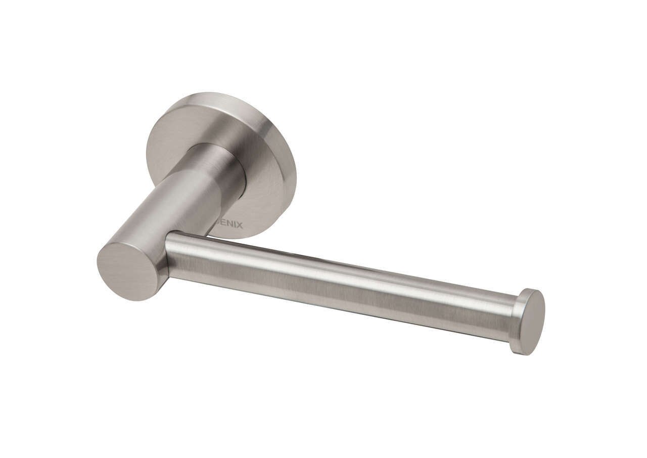 Phoenix Radii Toilet Roll Holder Round Plate, Brushed Nickel