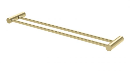 Phoenix Vivid Slimline Double Towel Rail 800mm, Brushed Gold