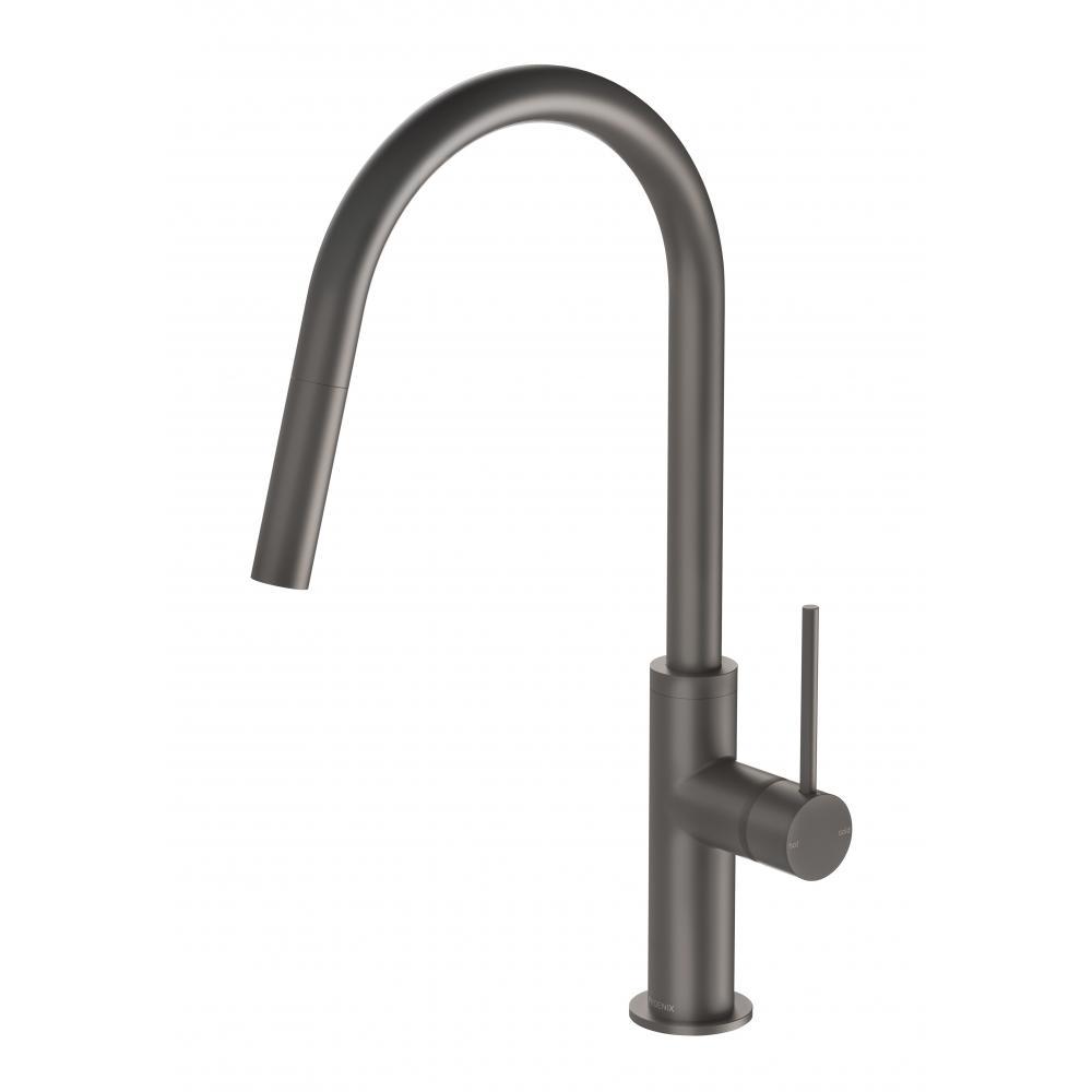 Phoenix Vivid Slimline Pull Out Sink Mixer 200mm, Gunmetal