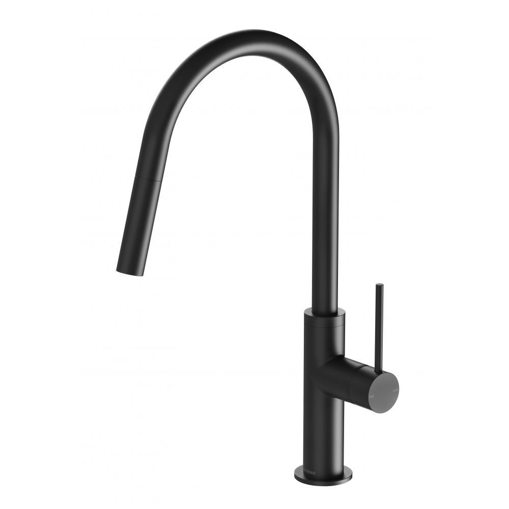 Phoenix Vivid Slimline Pull Out Sink Mixer 200mm, Matte Black