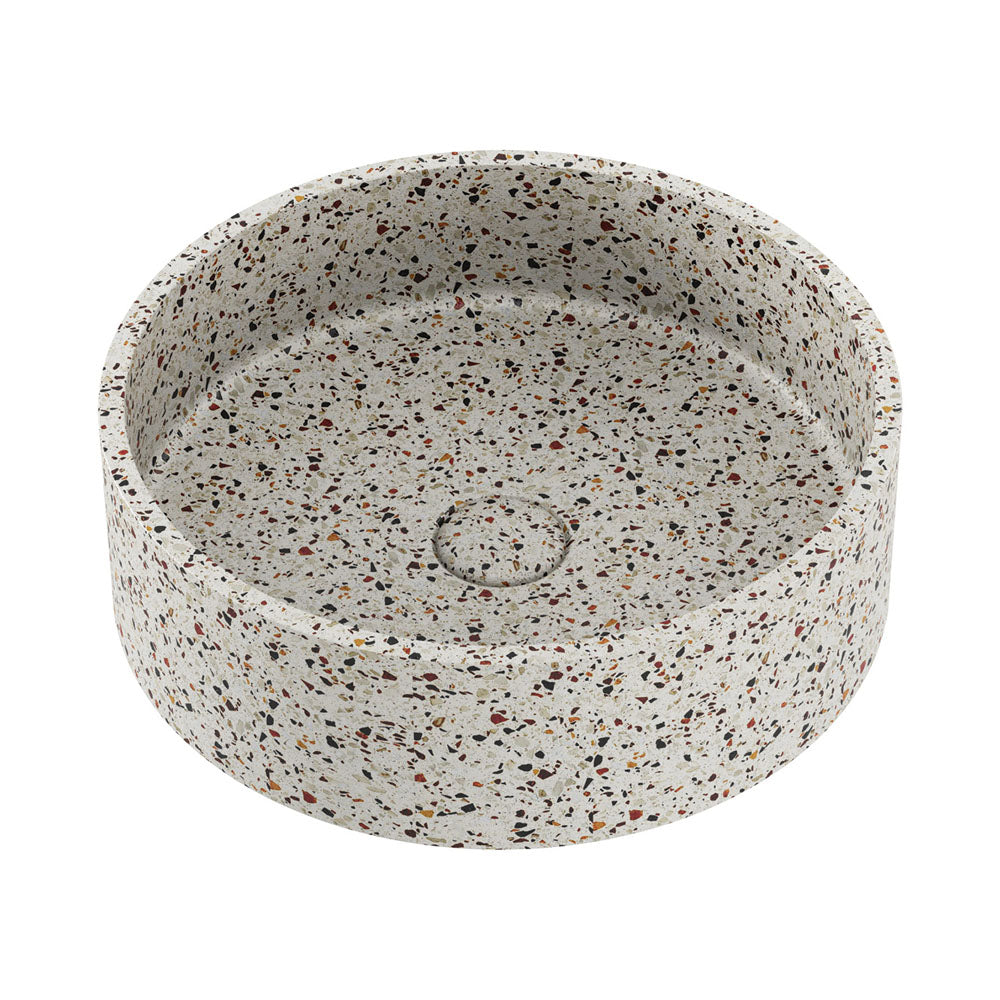 Fienza Jada Round Concrete Above Counter Basin, Terrazzo