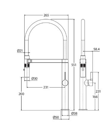 Fienza Sansa Pull Down Sink Mixer Chrome