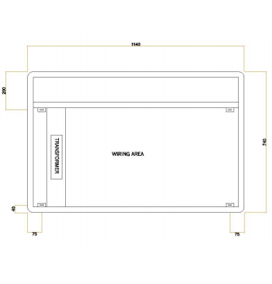 Thermogroup Rectangle Backlit Mirror 1200x800x43mm with Demister, Cool Lighting