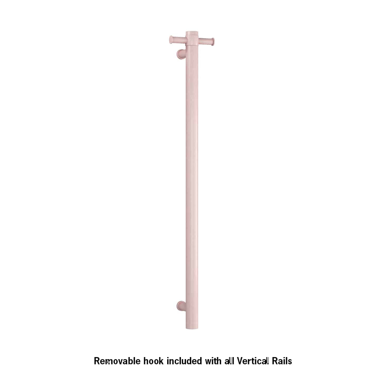 Thermogroup Thermorail Vertical Round 12Volt Heated Towel Rail, Dusty Pink