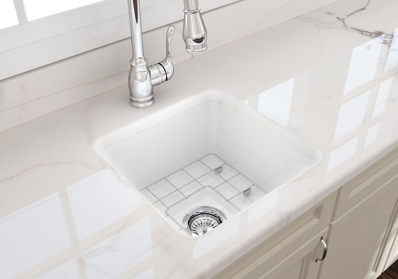 Turner Hastings Cuisine 46x46 Inset / Undermount Fireclay Sink, Gloss White