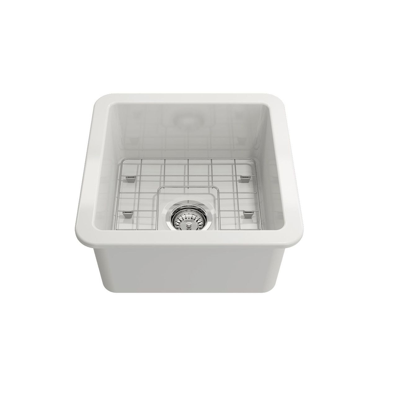 Turner Hastings Cuisine 46x46 Inset / Undermount Fireclay Sink, Gloss White