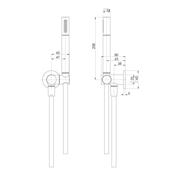 Phoenix Vivid Slimline Microphone Hand Shower, Brushed Nickel