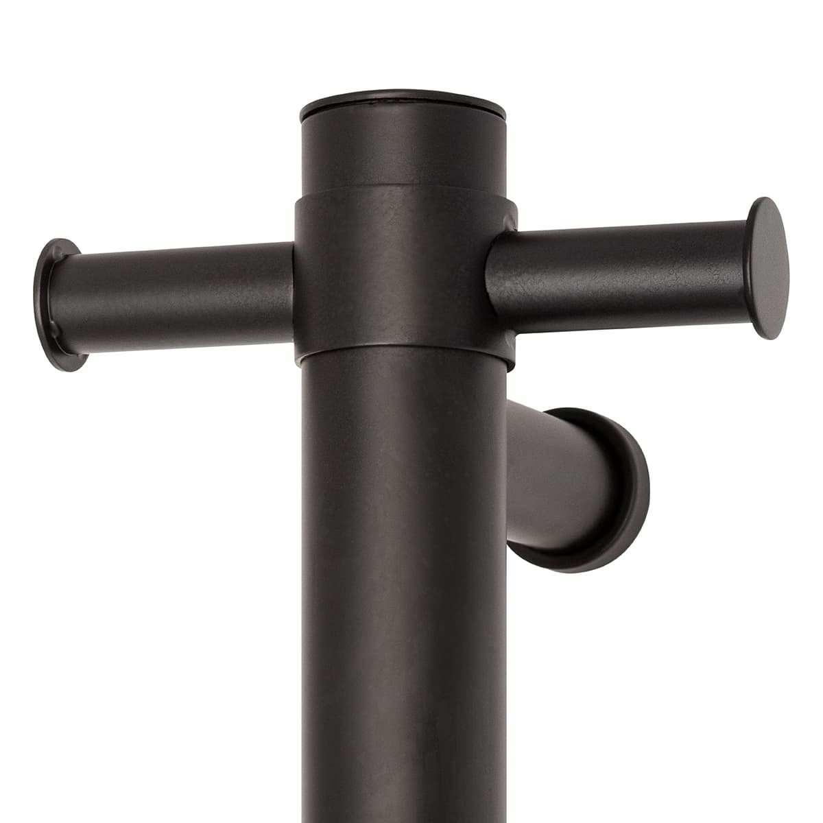 Thermogroup Thermorail Vertical Round 240Volt Heated Towel Rail, Matte Black