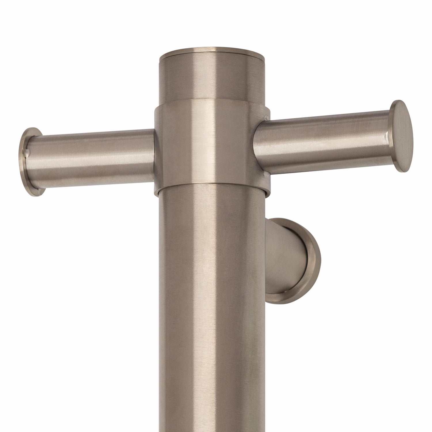 Thermogroup Thermorail Vertical Round 240Volt Heated Towel Rail, Brushed Nickel