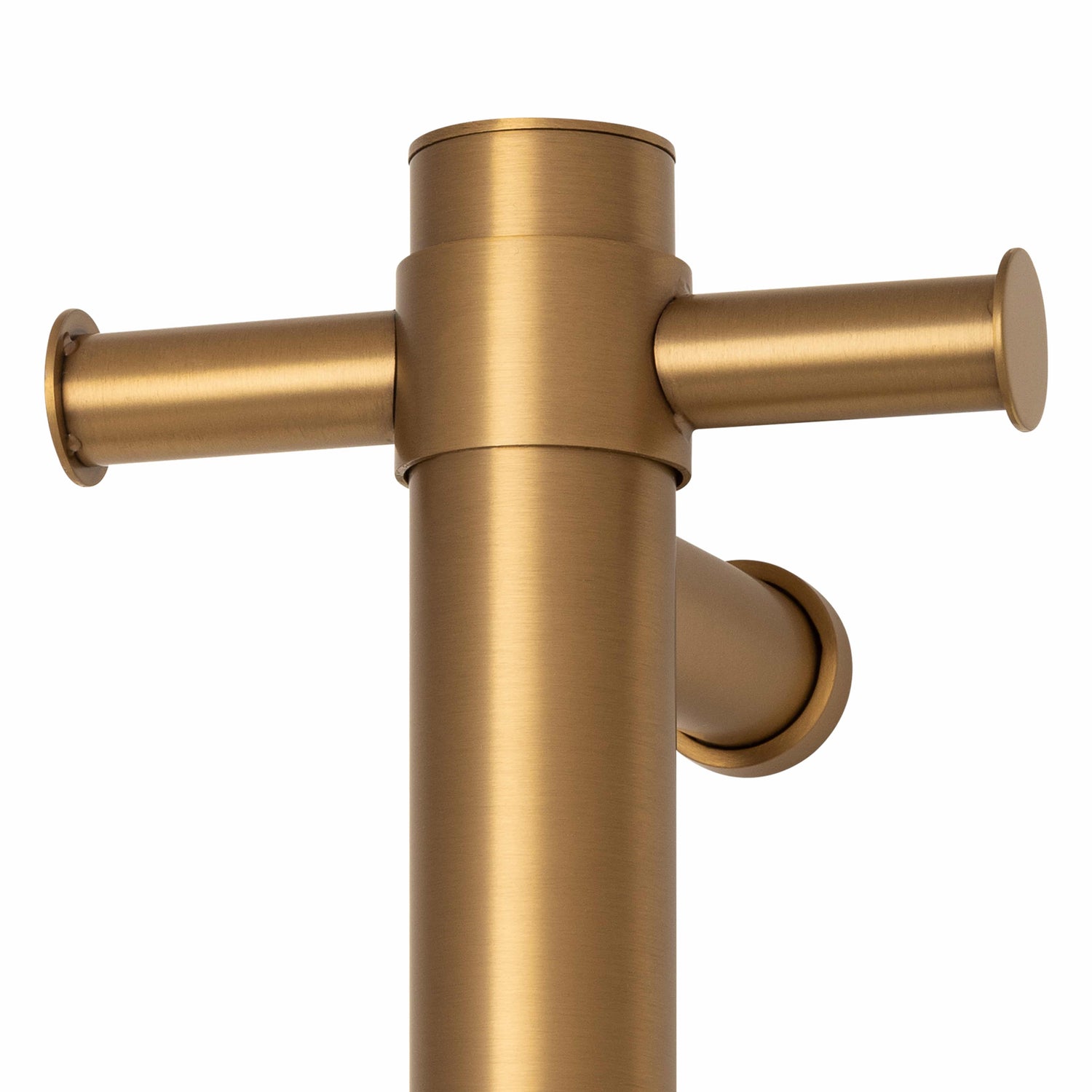 Thermogroup Thermorail Vertical Round 240Volt Heated Towel Rail, Brushed Gold