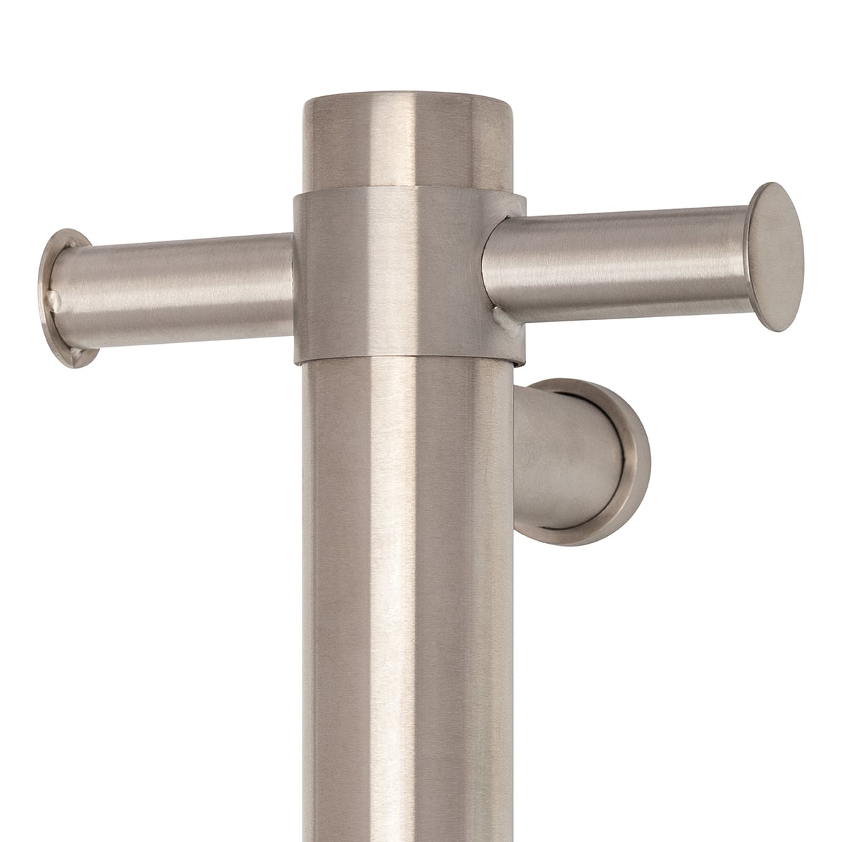 Thermogroup Thermorail Vertical Round 240Volt Heated Towel Rail, Brushed Stainless Steel