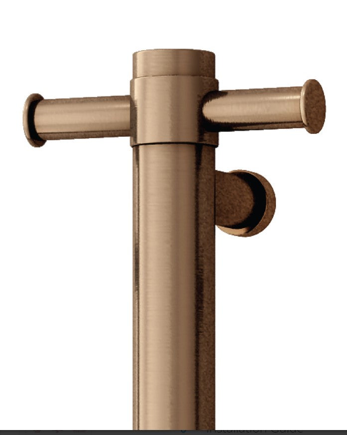 Thermogroup Thermorail Vertical Round 12Volt Heated Towel Rail, Brushed Bronze