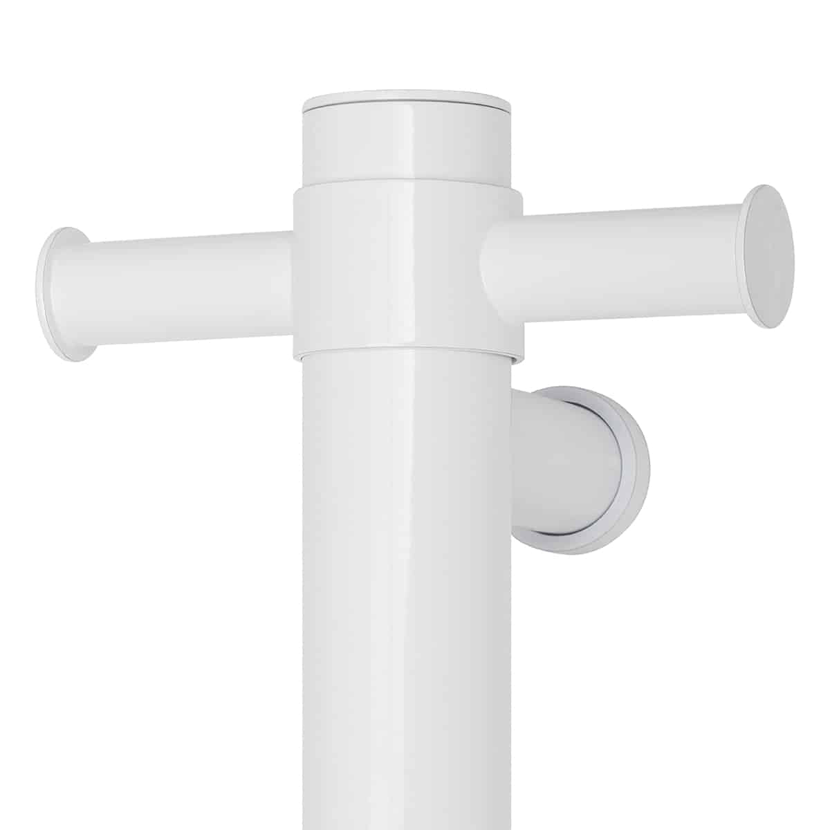 Thermogroup Thermorail Vertical Round 12Volt Heated Towel Rail, Satin White