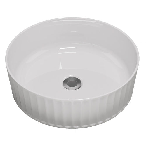 Timberline Allure Flute Above Counter  Basin 360mm, Gloss White